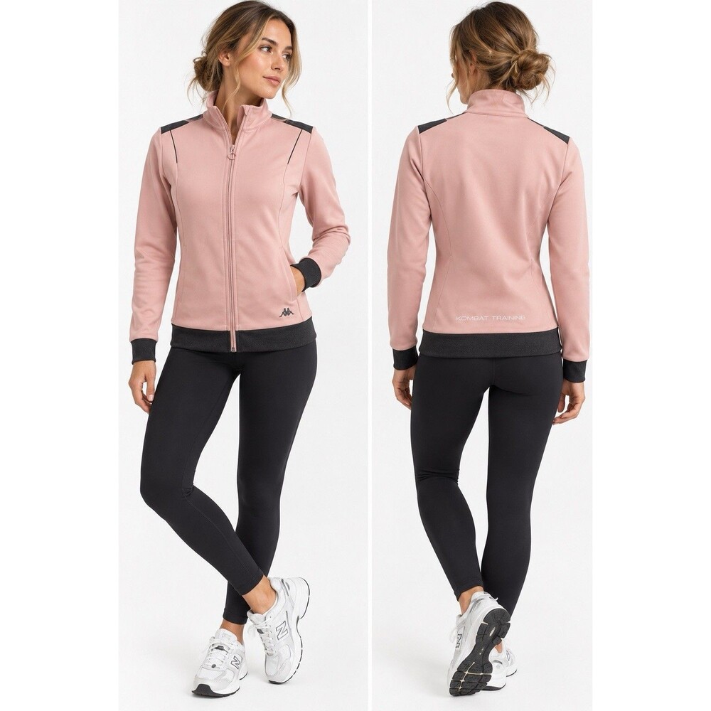 Kappa Kombat Training Pink Black Full Zip Track Jacket Women’s Small